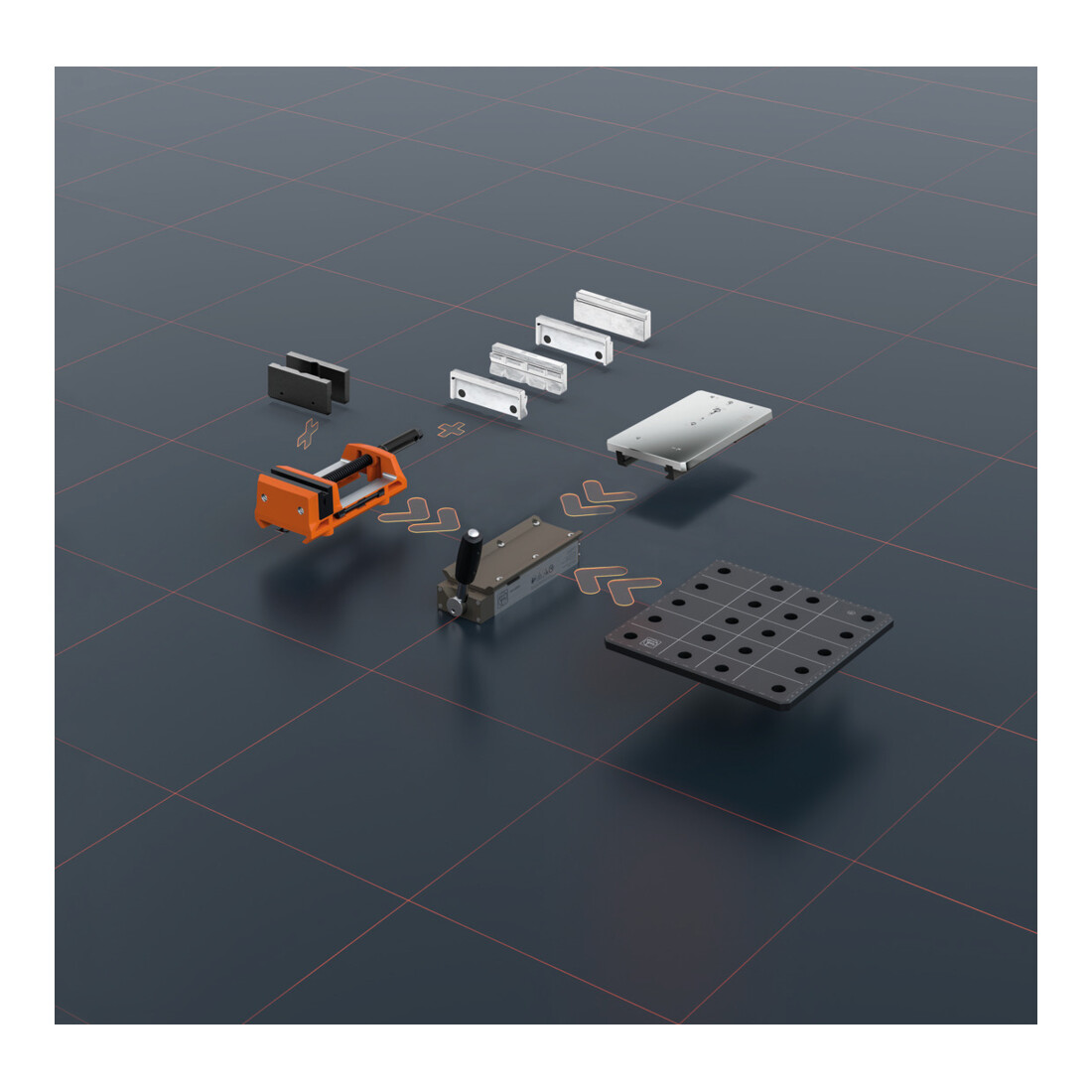 FEIN Morsa a vite magnetica con una larghezza delle ganasce di 100 mm. Set morsa