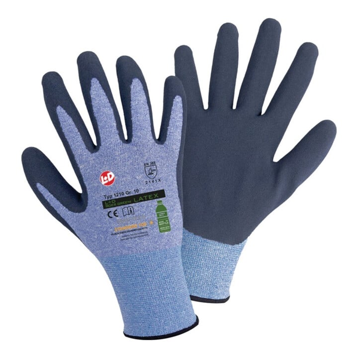 Feinstrickhandschuh Goes Green Gr.9 blau/dunkelblau EN ISO 21420,EN 388 PSA II