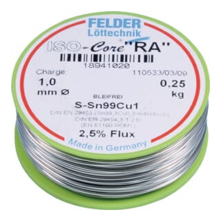 Felder Lötdraht ISO-Core® RA 1,5mm 250g S-Sn99Cu1