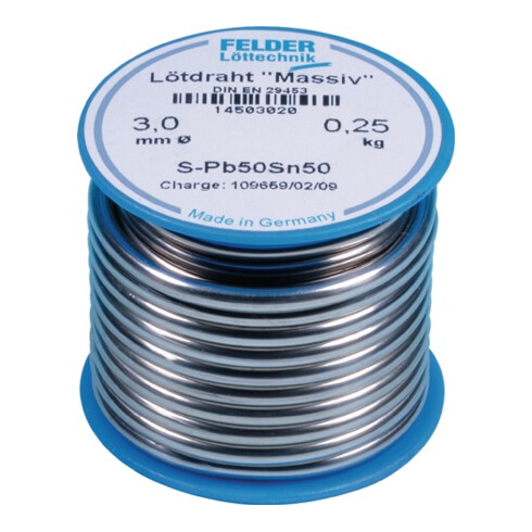 Felder Lötdraht massiv 3,0mm Sn50% Pb50% 250g