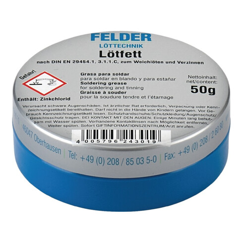 Felder Löttfett zum Weichlöten 100g F-SW 21