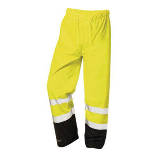 Feldtmann Warnschutz PU Regenhose Dirk Gr. L gelb/schwarz PU auf PES-Trägermaterial