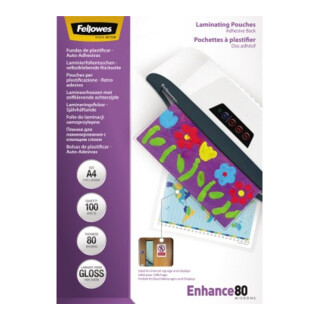 Fellowes Laminierfolie Enhance 80 5302202 DIN A4 tr 100 St./Pack.