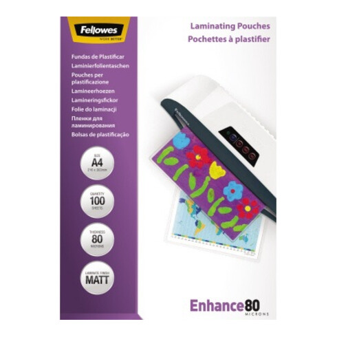 Fellowes Laminierfolie Enhance 80 5452103 DIN A4 tr 100 St./Pack.