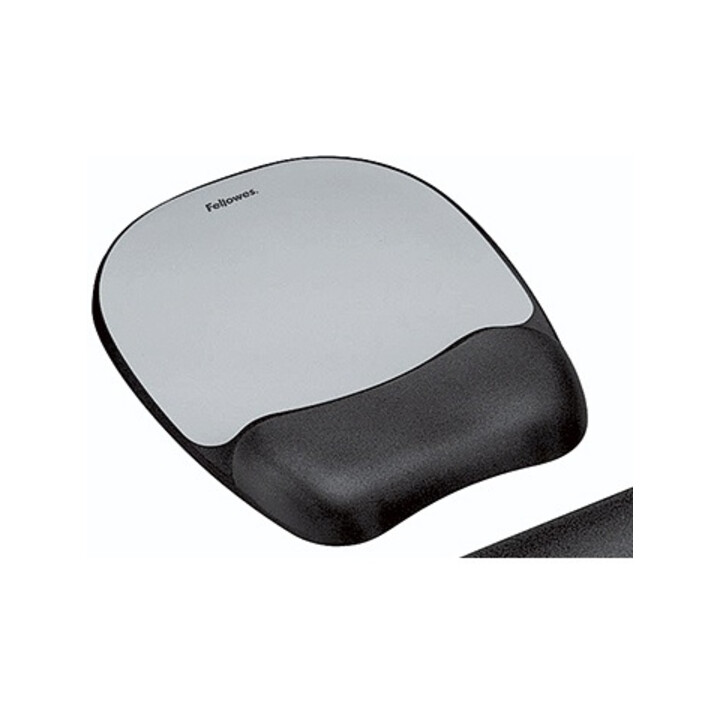 FELLOWES Memory Foam Mauspad mit Handgelenkauflage / Silberstreifen