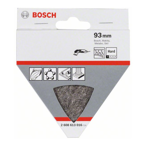 Bosch Feltro di lucidatura per smerigliatrice triangolare e Multi-Cutter velcro duro 93mm