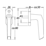 Fenstergriff 1512/0000 Alu.F2 35mm Stand.EDI-3