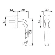 Fenstergriff NY 0810/U10 Alu.F9016 32mm Stand.-4