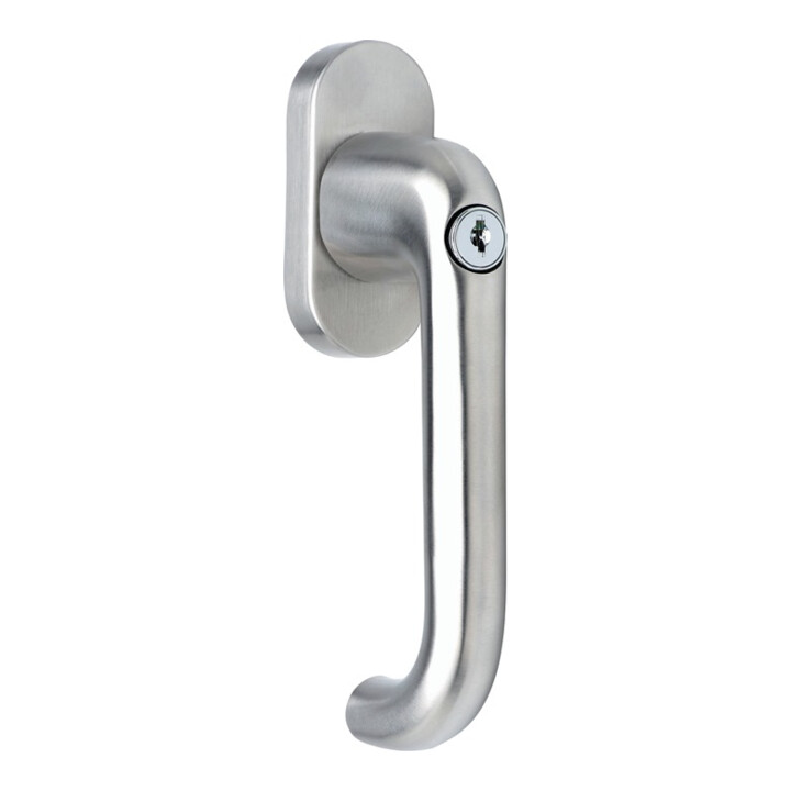 Fenstergriff VA Edelstahl 20-40mm U-Form,verschließbar DENI