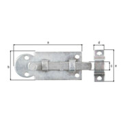Fensterriegel L.61mm B.26mm Form ger. STA galv. gelb verz. Ausschub 13,5mm GAH