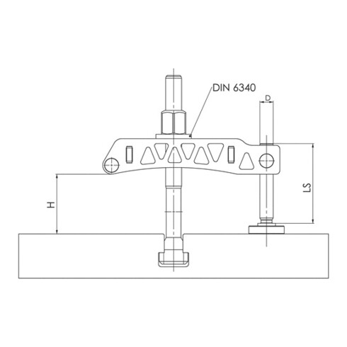 Fer de serrage AMF 6311 Construction légère pour rainures en T 36, 42 mm longueur 315 mm