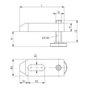 Fer de serrage no.6314V 12+14 H10-92mm laqué, biseauté avec vis d'appui réglable-4