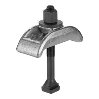 Fer de serrage no.6314V 22-M20x20x160 laqué, biseauté avec vis d'appui réglable