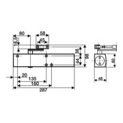 Ferme-porte GEZE TS 4000, gamme de dimensions 5-7 argent-5