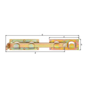 Fermeture pour portail double GAH 430x70x180x348mm acier brut galv. jaune-5