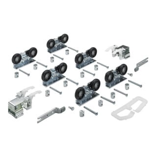 Ferrure de porte coulissante Hettich Top Line 1 jeu complet 3 portes 75kg DIN L/R