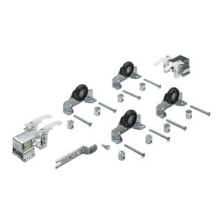 Ferrure de porte coulissante Hettich Top Line 1 Kit complet 2 portes 50kg DIN L/R