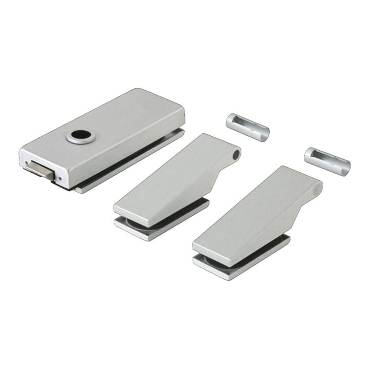 Ferrure de porte en verre STUDIO Classic LM argent elox.UV Poignée avant DIN L/R