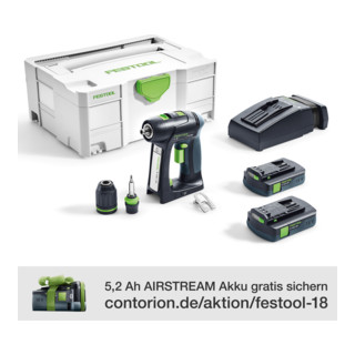 Festool Akku-Bohrschrauber C 18 Li 3,1-Compact
