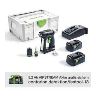 Festool Akku-Bohrschrauber C 18 Li 5,2-Plus