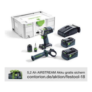 Festool Akku-Bohrschrauber T 18+3 Li-Basic