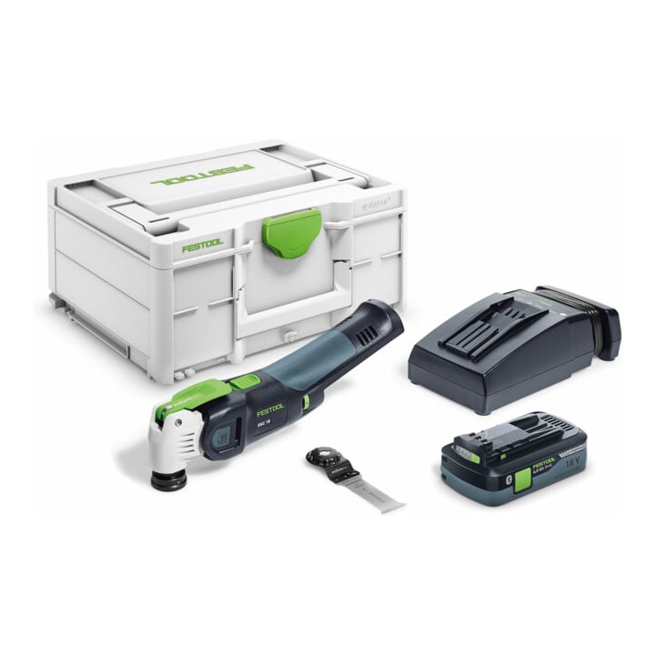 Set Festool Akku-Oszillierer OSC 18 HPC 4,0 EI-Plus VECTURO + Sägeblatt-Set Oszillieren SYS3 S 76-OSC-SORT/7