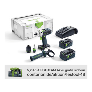 Festool Akku-Schlagbohrschrauber PDC 18/4 Li 5,2-Plus Quadrive