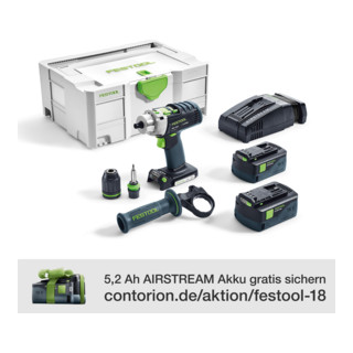 Festool Akku-Schlagbohrschrauber PDC 18/4 Li 5,2-Plus-SCA QUADRIVE