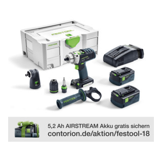 Festool Akku-Schlagbohrschrauber PDC 18/4 Li 5,2-Set QUADRIVE
