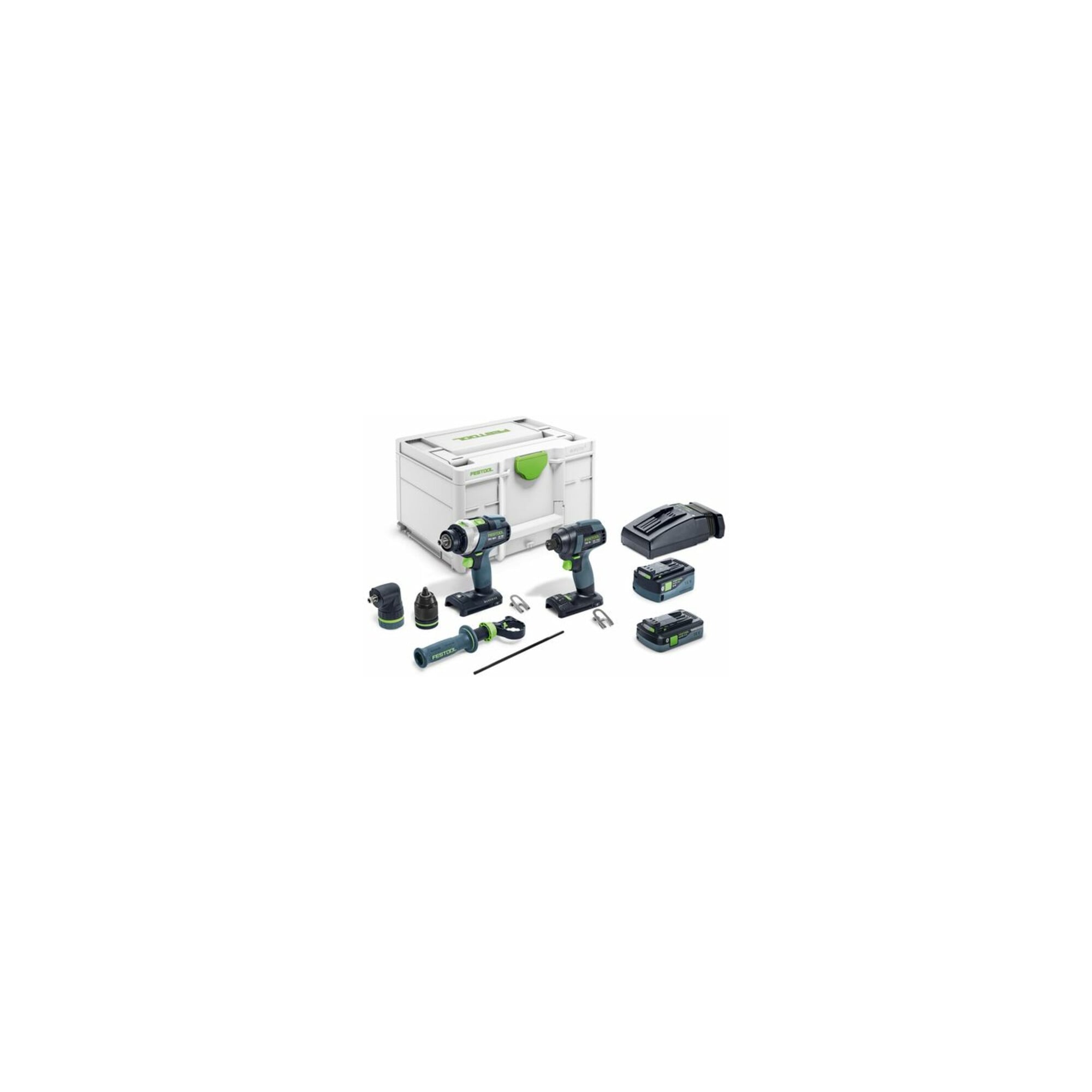 Festool TID 18 5,0/4,0-Set TPC 18/4 Schrauber- und Bohrer-Set mit Akku-Schlagschrauber und Akku-Bohrschrauber für vielseitige Anwendungen, 577654