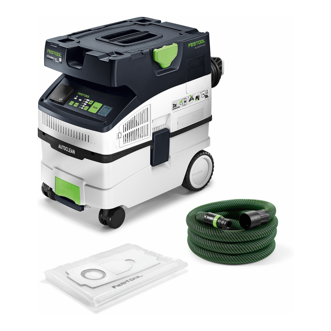 Festool Aspirateur mobile CLEANTEC CTH MIDI I AC, 350 – 1200 W, 3700 l/min