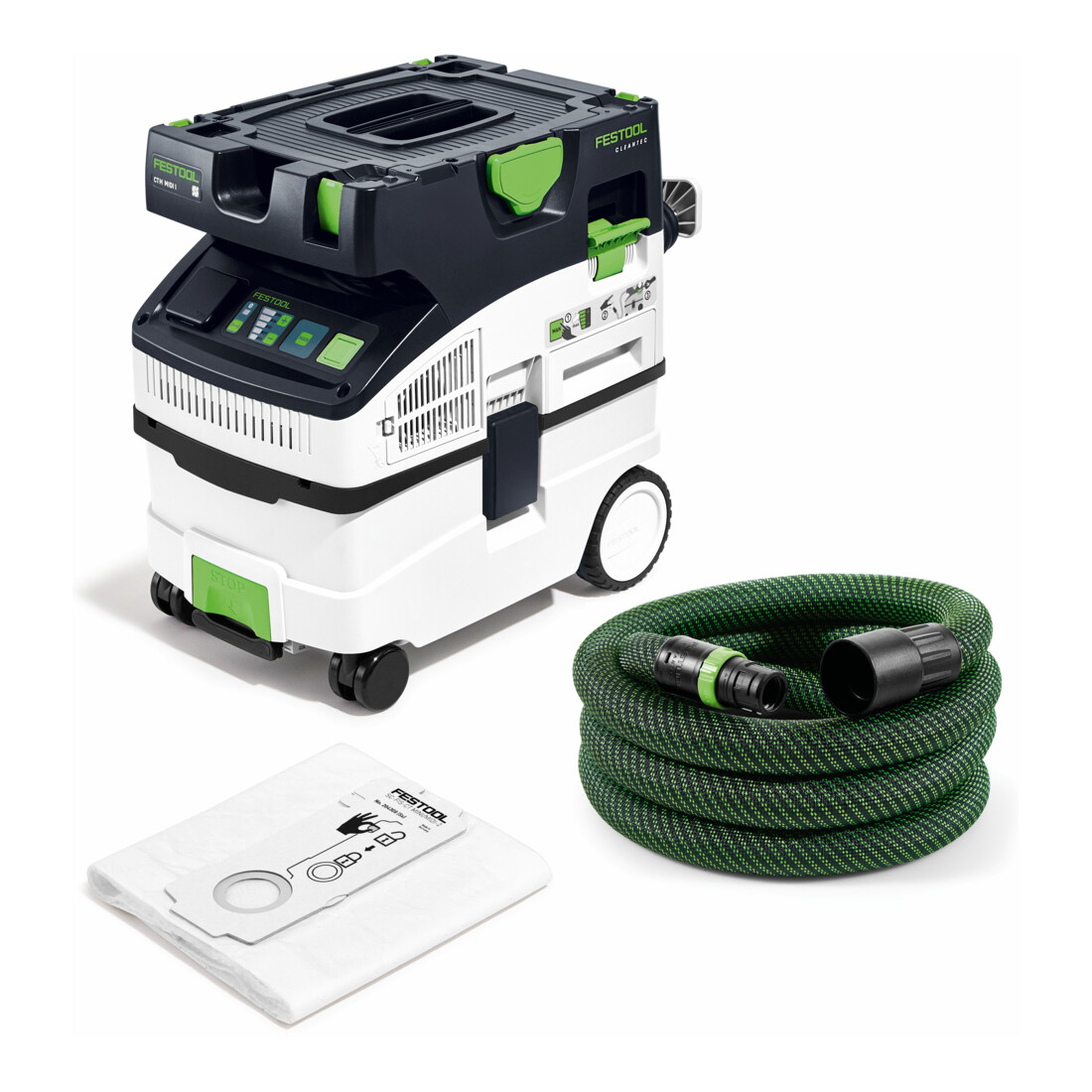 Festool Bundel – 3-delige set met afzuigmobil CTM MIDI I, reinigingsset RS-ST D 27/36-Plus, SELFCLEAN & Longlife-filterszak