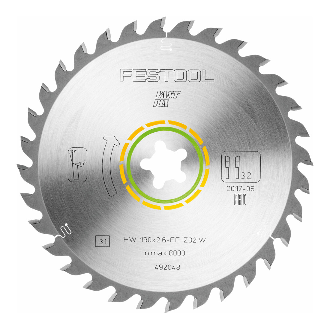 Festool Cirkelzaagblad HW 190x2,6 FF W32 WOOD UNIVERSAL