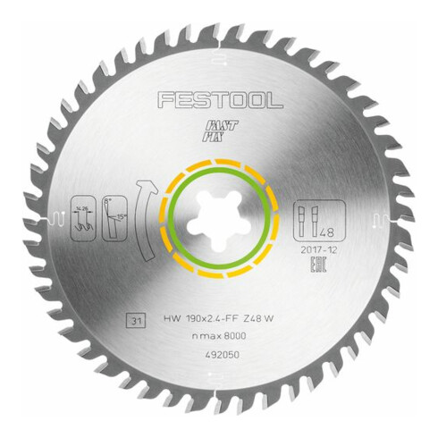 Festool Cirkelzaagblad HW 190x2,4 FF W48 WOOD FINE CUT