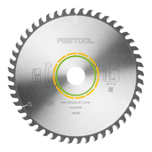 Festool Cirkelzaagblad HW 225x2,6x30 W48 WOOD FINE CUT