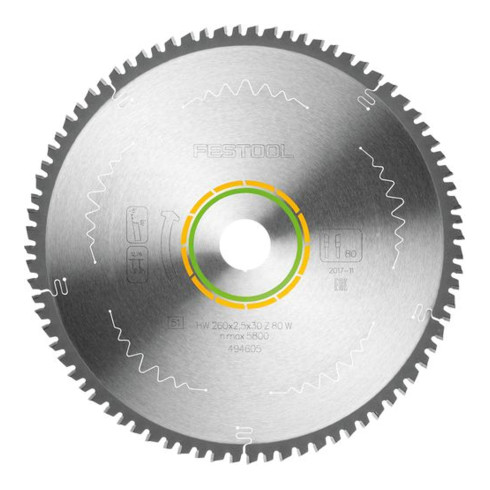 Festool Cirkelzaagblad HW 260x2,5x30 W80 WOOD FINE CUT