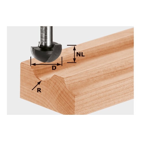 Festool Fresa a raggio convesso HW, codolo 8mm, HW, S8 R4