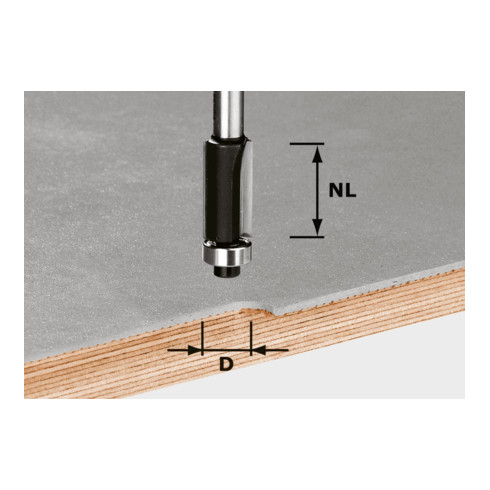 Festool Fresa a filo TC, codolo 8mm, D12,7/NL25, con cuscinetto a sfere di guida