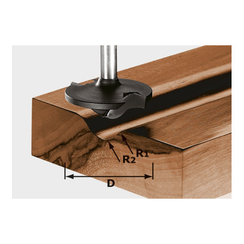 Festool Fresa a profilo HW, codolo 8mm, HW S8 D42/13/R6+12