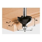 Festool Fresa multiprofilo, codolo HW 8mm, D36,7/R6/R6, con cuscinetto a sfere reggispinta-1
