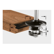 Festool Fresa per controprofili HW, codolo 8mm, D43/21 A, con cuscinetto a sfere reggispinta