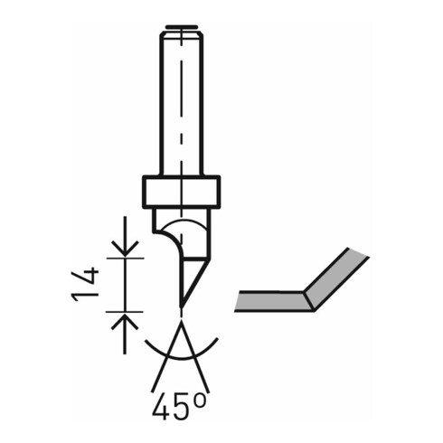 Festool Gipskartonfräser HW Schaft 8 mm HW S8 D12,5/45°