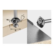 Festool Keermes-fasefrees S8 HW 45° D27 12x12 KL-3