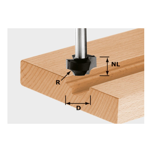 Festool kwartrondfrees HW schacht 8 mm HW S8