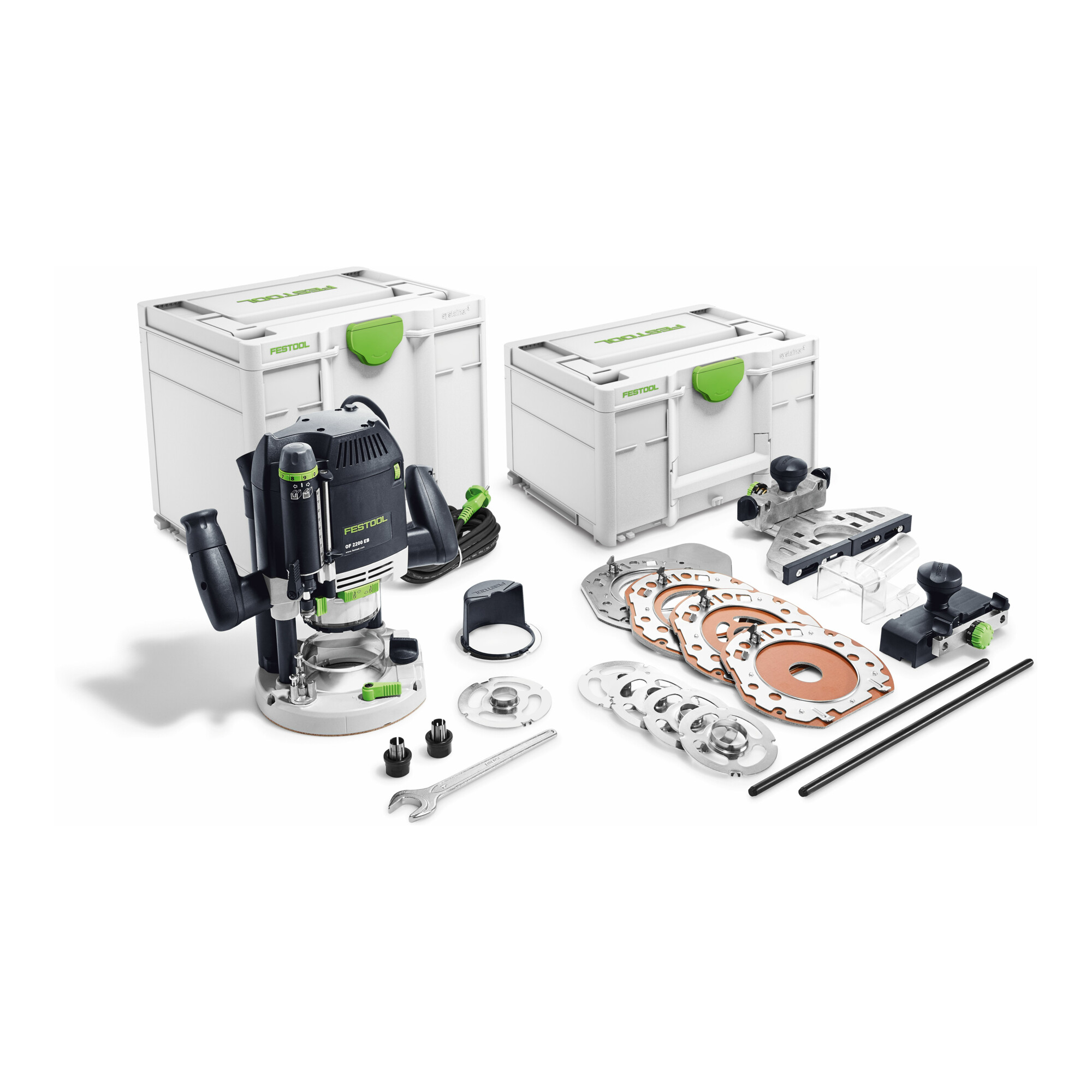Festool OF 2200 EB-Set Oberfräse inkl. Zubehör; 2200 W; Tischfräse; Kantenfräse (576220)