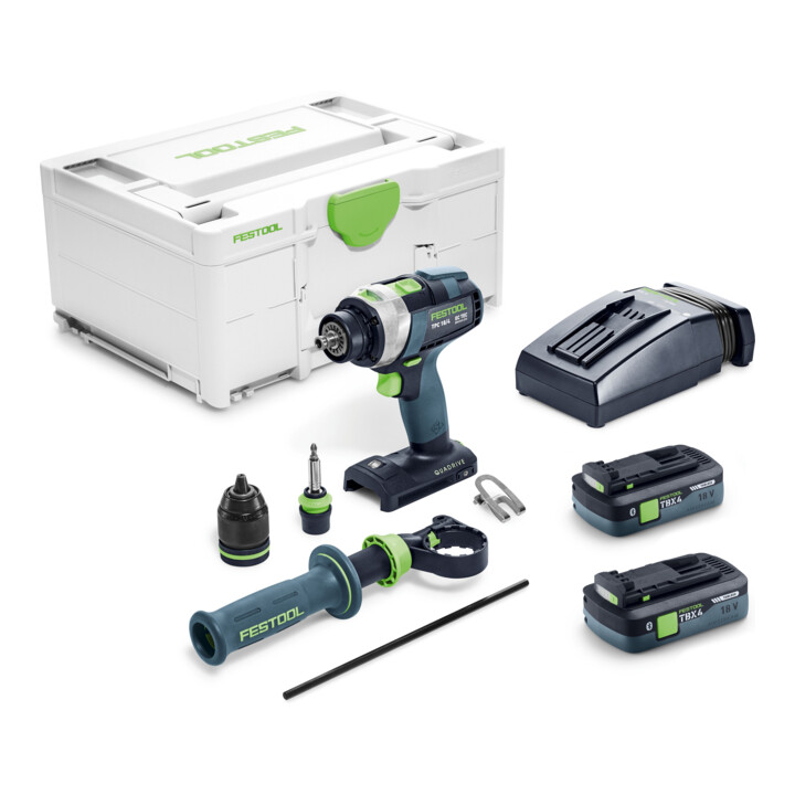 Festool Perceuse-visseuse à percussion sans fil QUADRIVE TPC 18/4 TBX4,0 I-Plus
