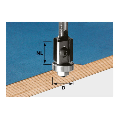 Festool Placchette reversibili per fresa a filo HW, codolo 8mm, D19/20WM Z2, con cuscinetto a sfere di guida