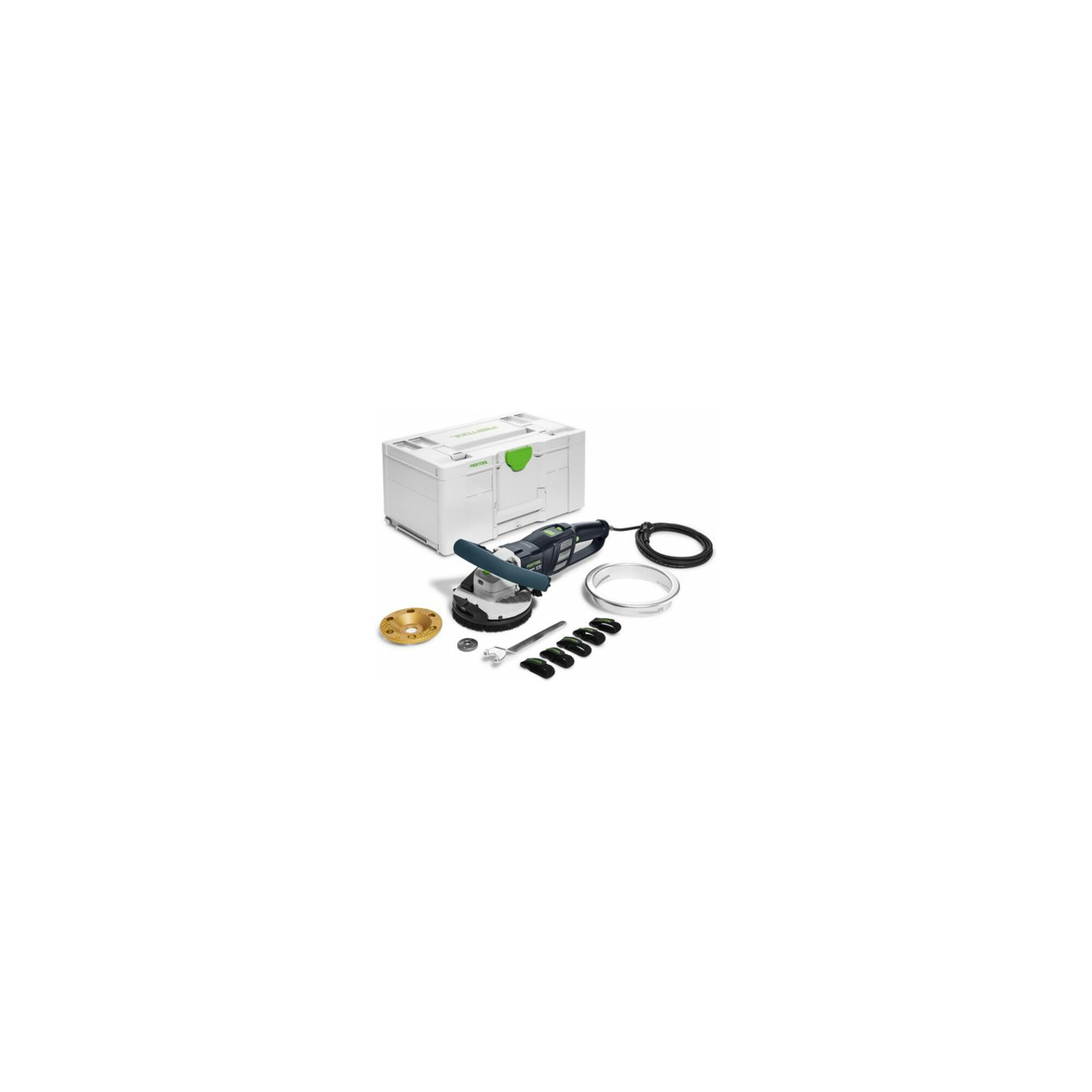 Festool RG 130 ECI-Set DIA PA RENOFIX Sanierungsschleifer mit leistungsstarkem Motor und effizienter Staubabsaugung für die Betonsanierung und -