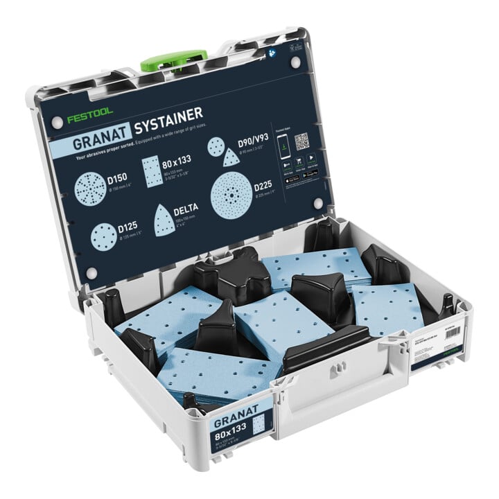 Festool Schleifmittel-Systainer³ SYS-STF 80X133 GR-Set Granat