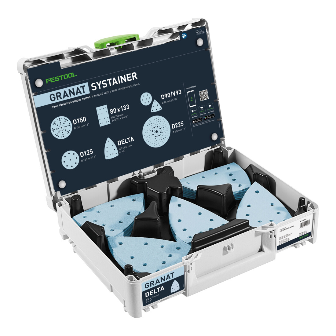 Festool Schleifmittel-Systainer³ SYS-STF DELTA GR-Set Granat